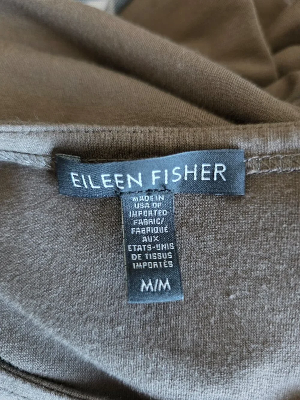 EIleen Fisher Dress Size M Lightweight Knit Fit & Flare Mink Sleeveless Pockets - Picture 7 of 7